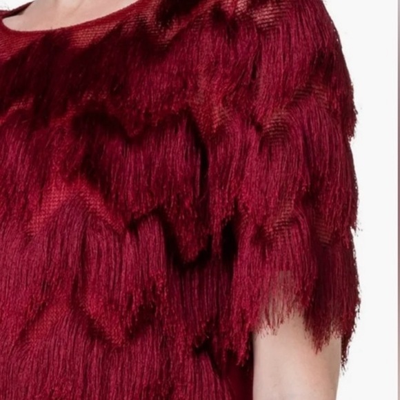 AKRIS PUNTO ZIGZAG LAYERED FRINGE SHEATH DRESS 6 - BNWT! - Picture 5 of 11